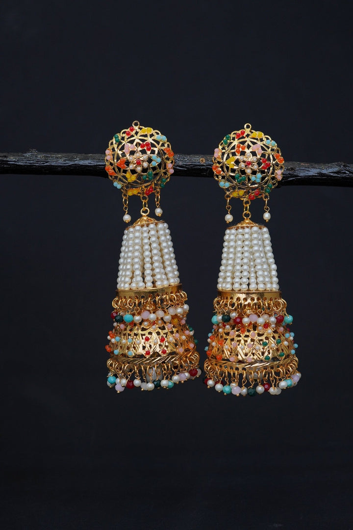 Hyderabadi Royal Navratan Jhumkay - RS ZEVARS