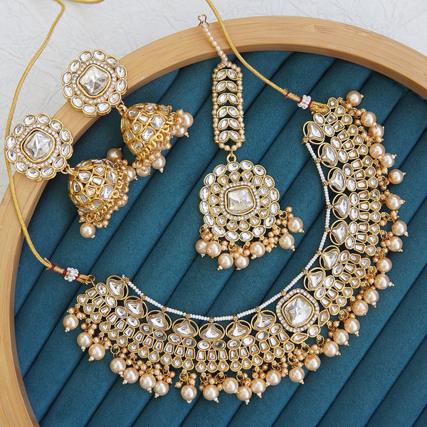 Indian Kundan Elegant Necklace Set - RS ZEVARS