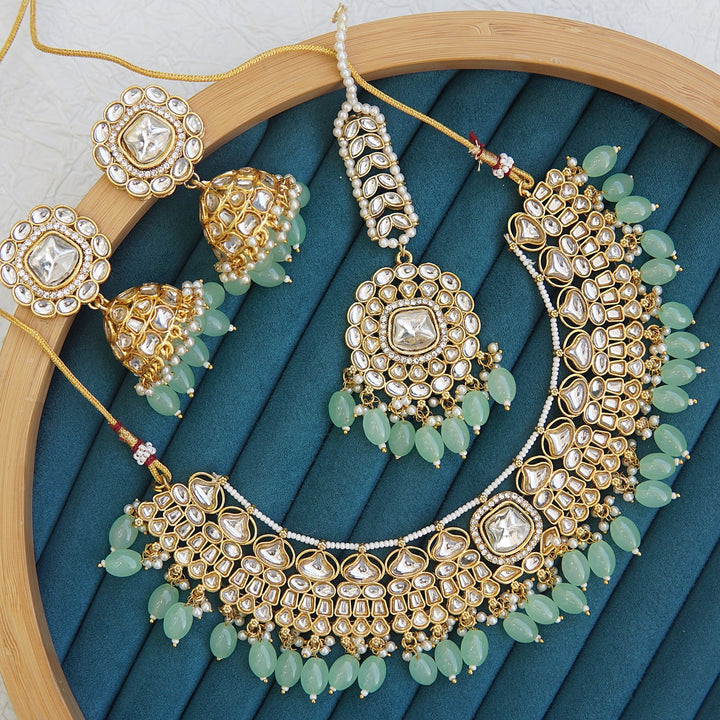 Indian Kundan Elegant Necklace Set - RS ZEVARS