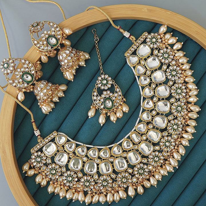 Indian Kundan Heavy Necklace Set - RS ZEVARS