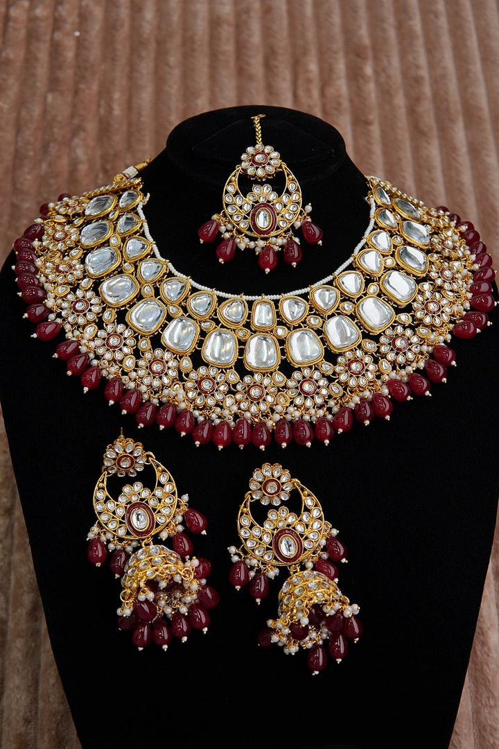 Indian Kundan Heavy Necklace Set - RS ZEVARS