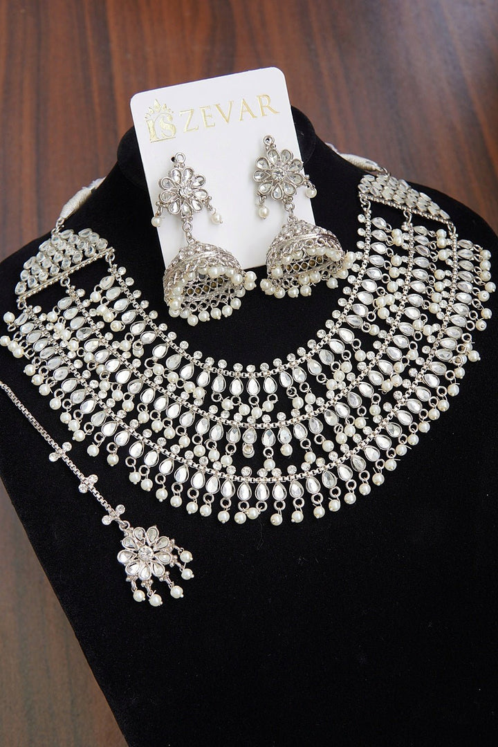 Kundan 3 Line Necklace Set - RS ZEVARS