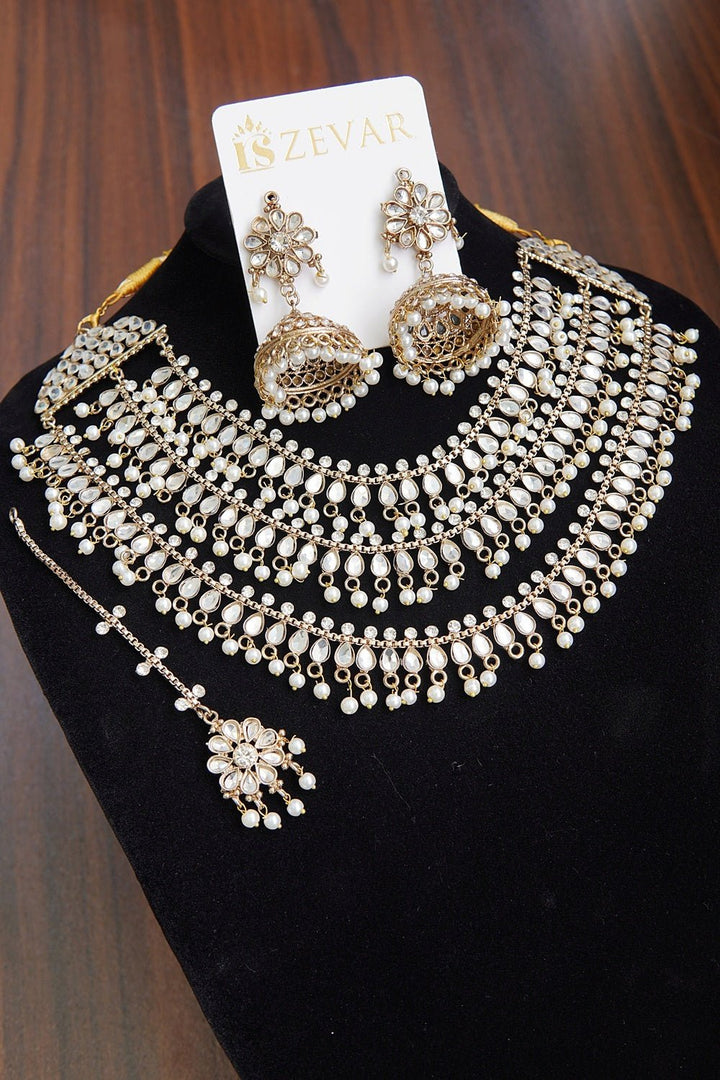 Kundan 3 Line Necklace Set - RS ZEVARS
