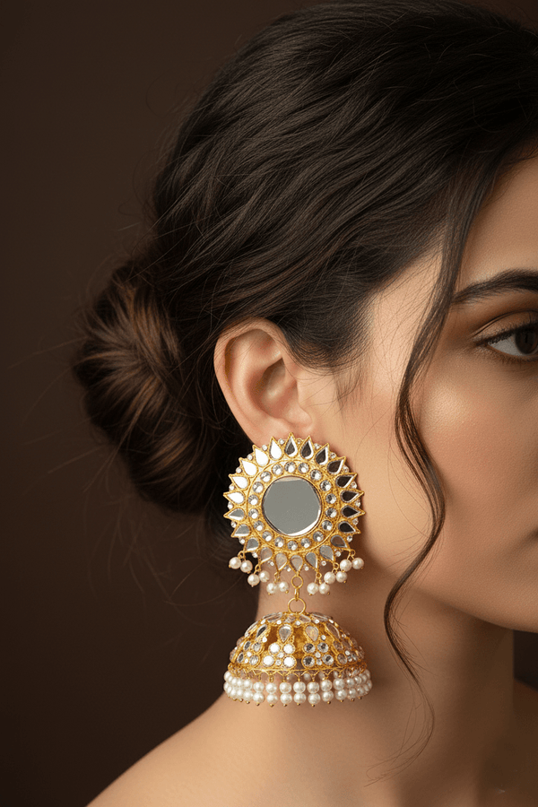Kundan Big Size Sahara Jhumka - RS ZEVARS