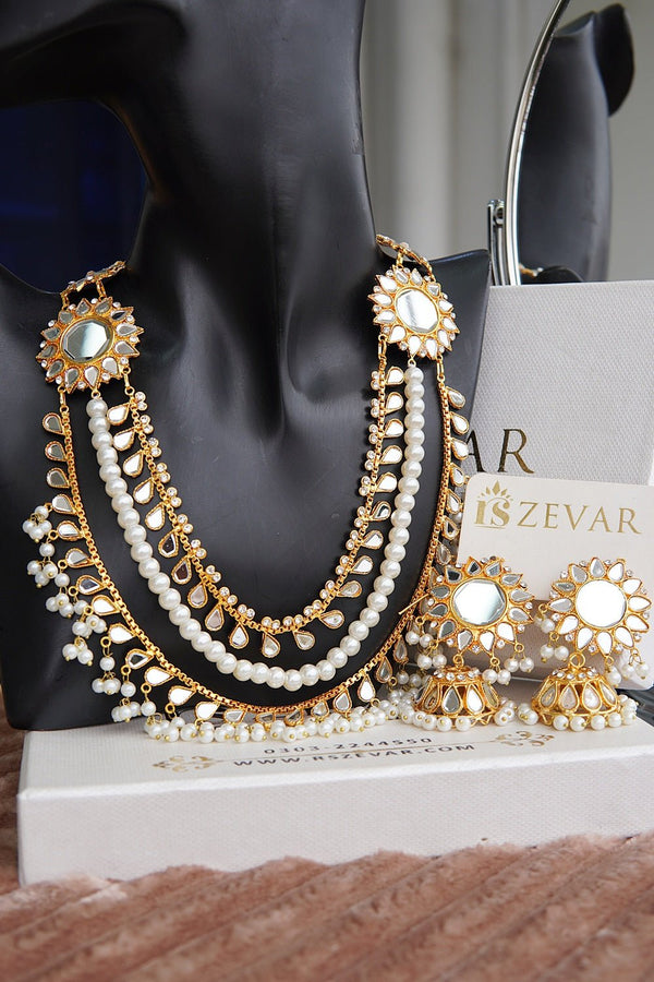 Kundan Double Bunch Mala Style Set - RS ZEVARS