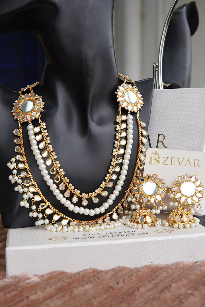 Kundan Double Bunch Mala Style Set - RS ZEVARS