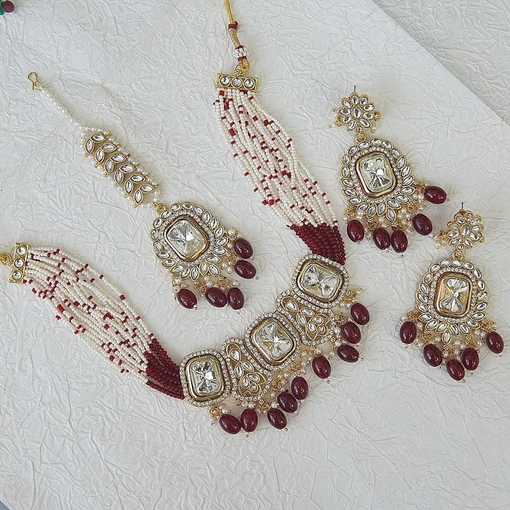 Kundan High Quality Choker Teeka Earring - RS ZEVARS