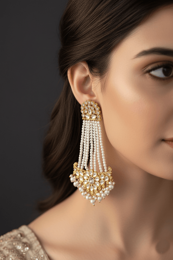 Kundan Jhumar Style Earrings - RS ZEVARS