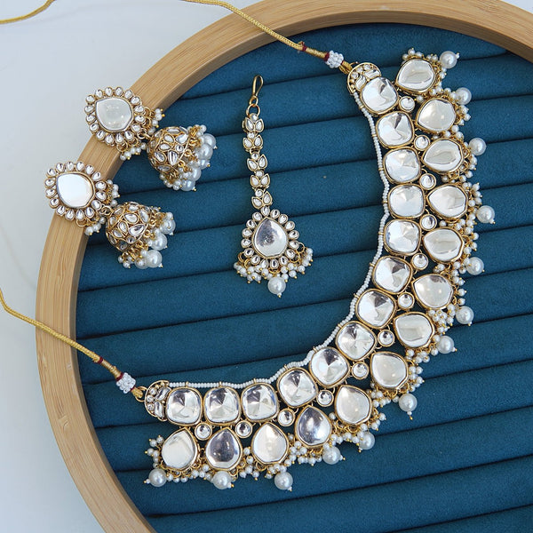 Kundan Jhumka & Necklace Set - RS ZEVARS