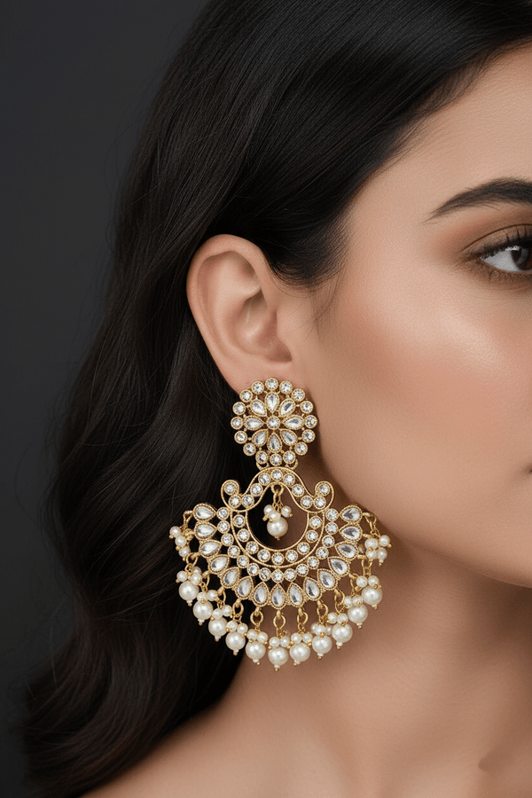 Kundan Latkan Earrings - RS ZEVARS