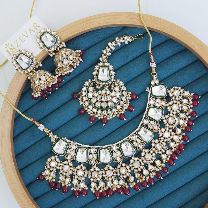 Kundan Necklace With Mena Work - RS ZEVARS