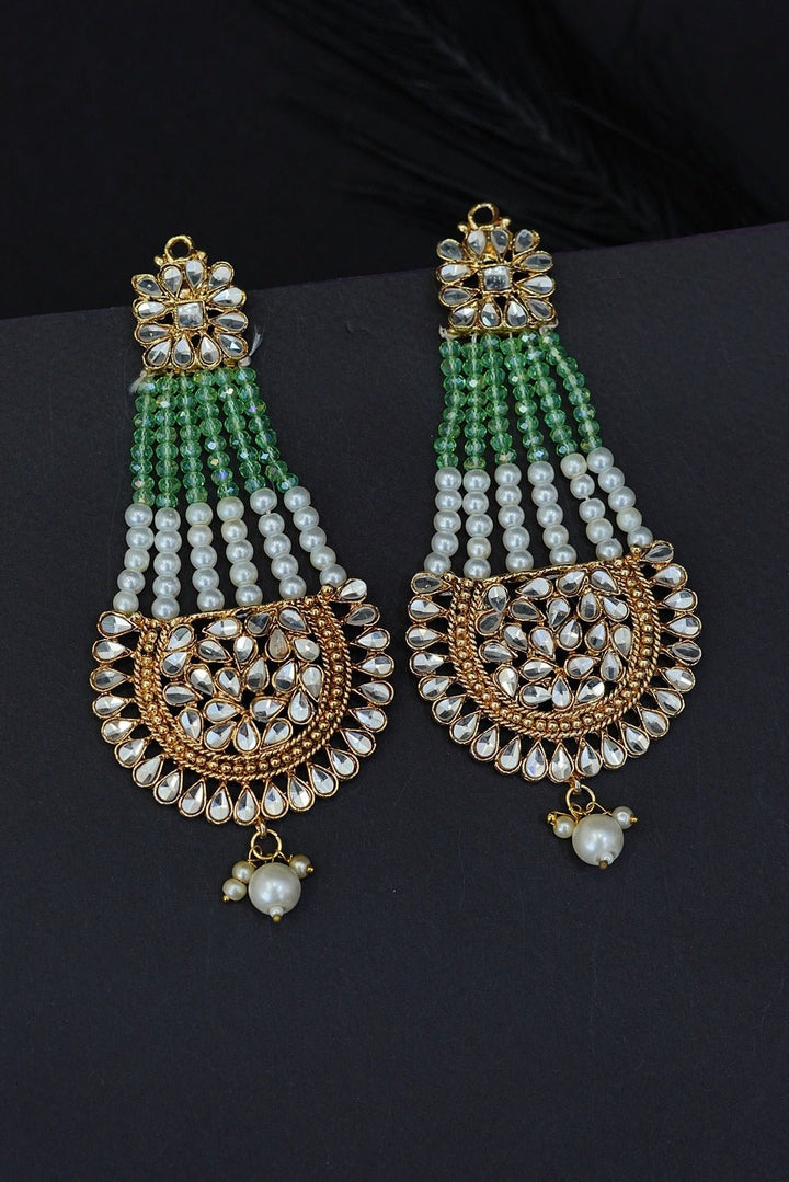 Kundan Passa Earrings With Pearls Work - RS ZEVARS