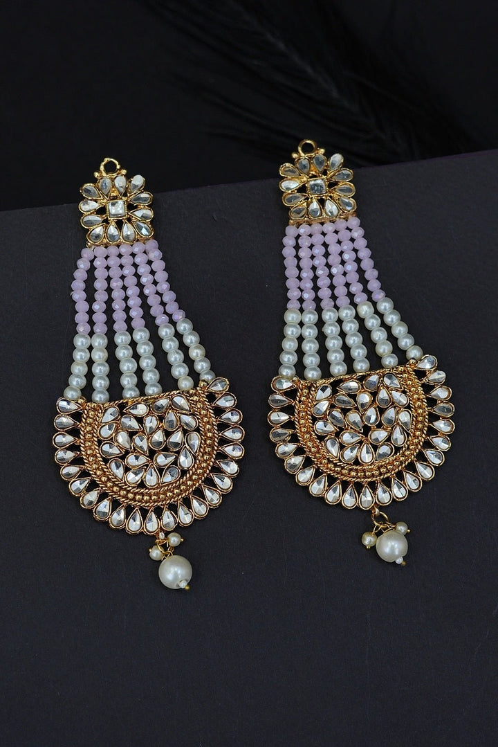Kundan Passa Earrings With Pearls Work - RS ZEVARS