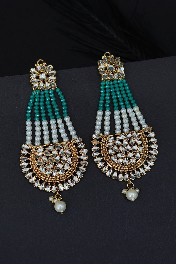 Kundan Passa Earrings With Pearls Work - RS ZEVARS