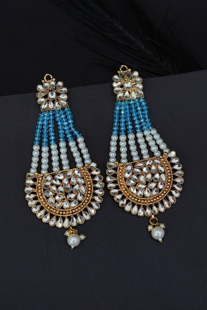 Kundan Passa Earrings With Pearls Work - RS ZEVARS
