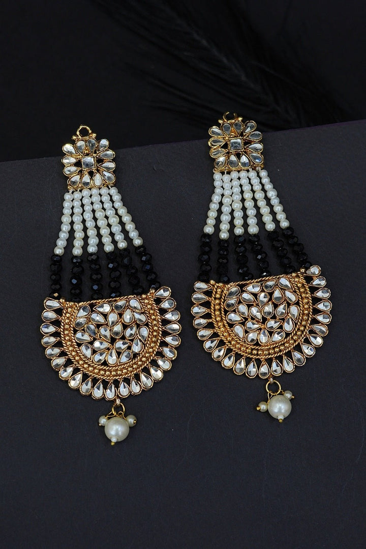Kundan Passa Earrings With Pearls Work - RS ZEVARS