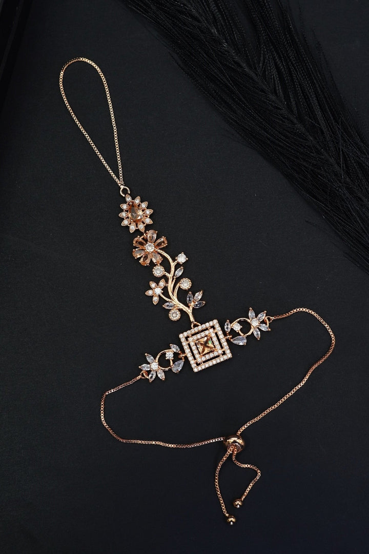 Floral Hathphool Cubic Zirconia AD Hand Jewelry | RS ZEVAR