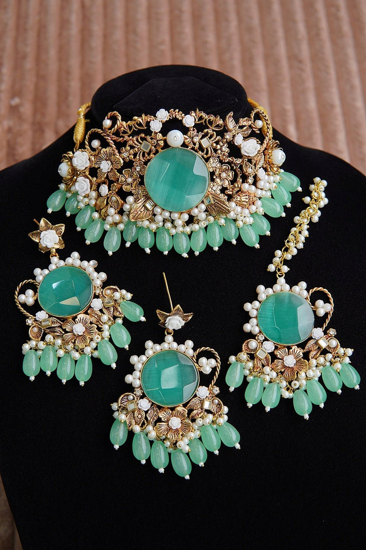 Mahjabeen Gemstone Guluband Set - RS ZEVARS
