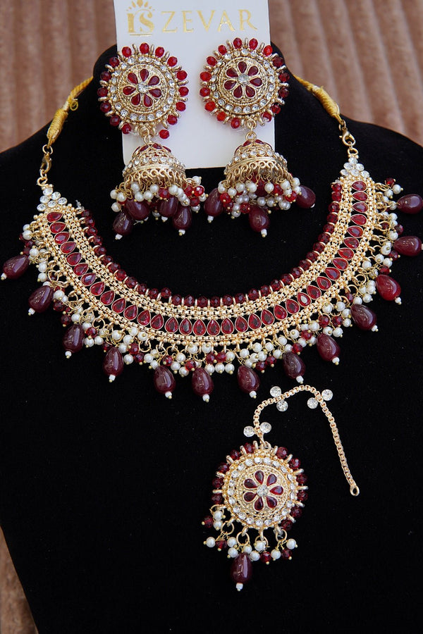 Manjus Gemstone Necklace Set - RS ZEVARS