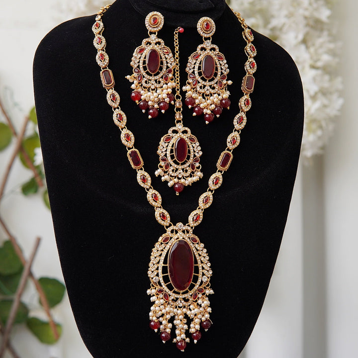 Meherbano Gemstone Embellished Mala Set - RS ZEVARS