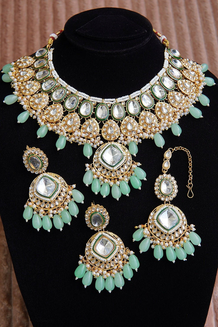 Menakari Kundan Necklace Set - RS ZEVARS