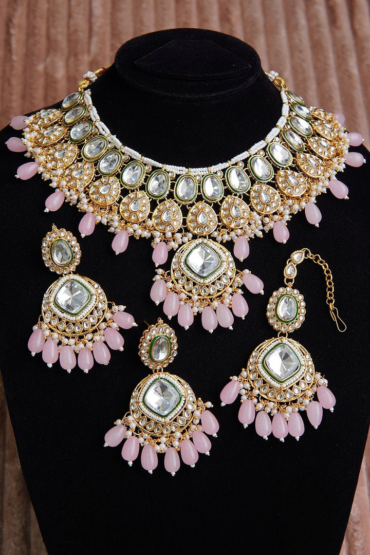 Menakari Kundan Necklace Set - RS ZEVARS