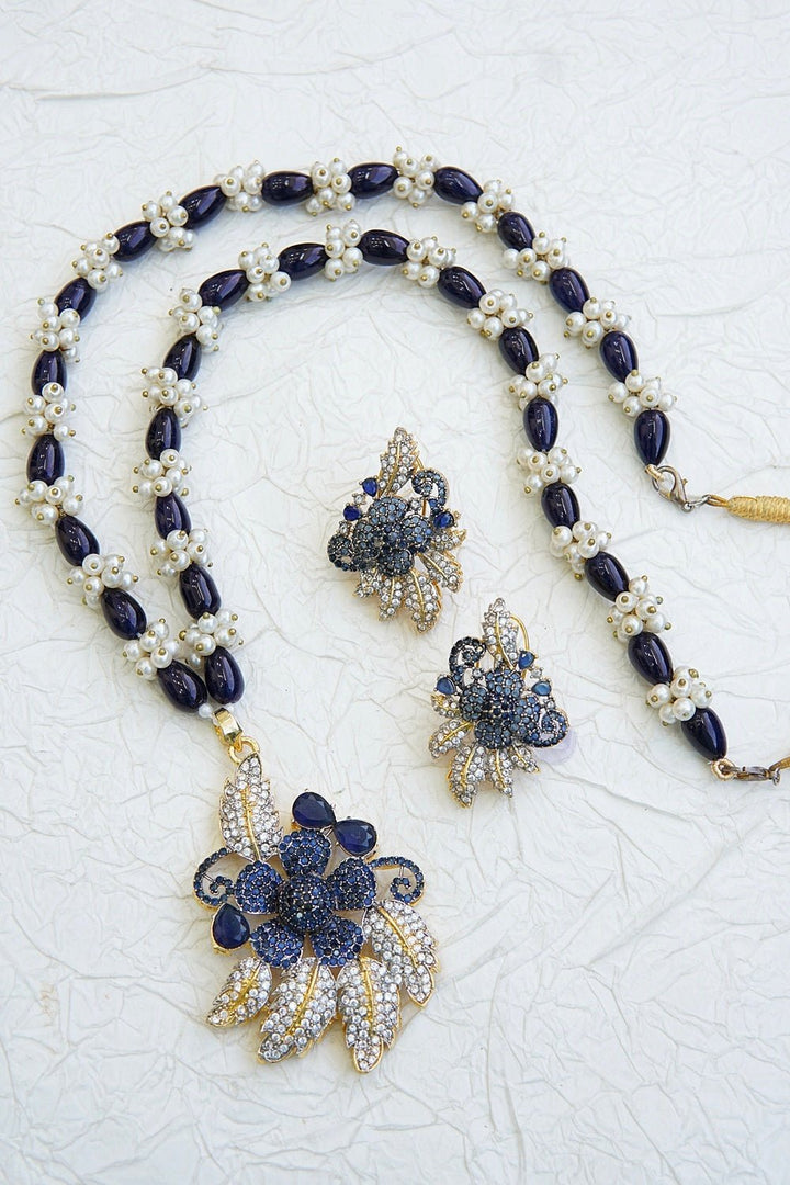 Micro Cubic Zirconia 3D Pendant Mala Set - RS ZEVARS