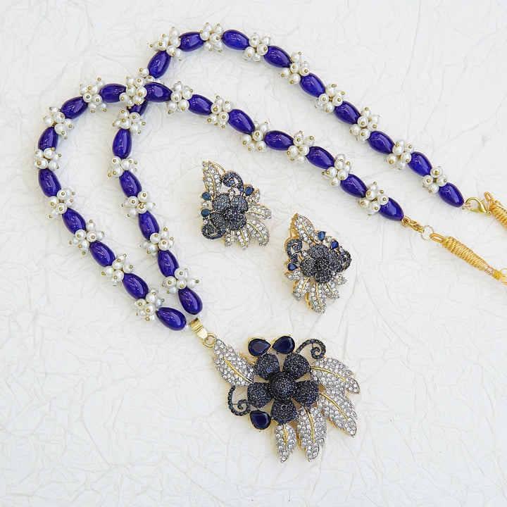 Micro Cubic Zirconia 3D Pendant Mala Set - RS ZEVARS