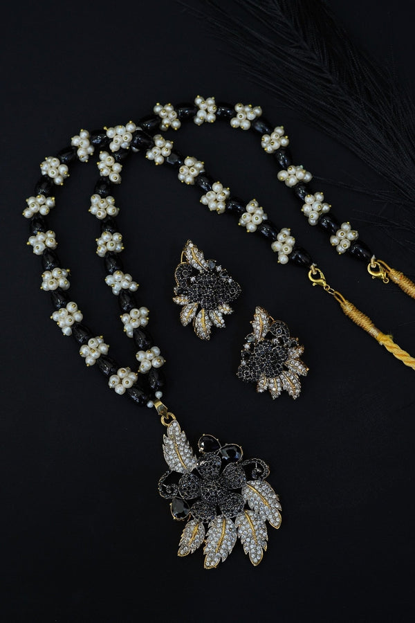 Micro Cubic Zirconia 3D Pendant Mala Set - RS ZEVARS