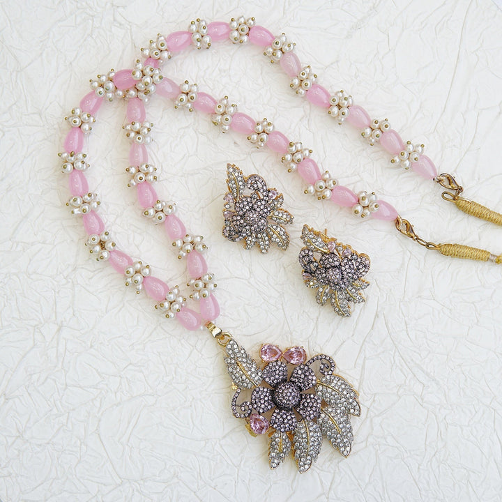 Micro Cubic Zirconia 3D Pendant Mala Set - RS ZEVARS