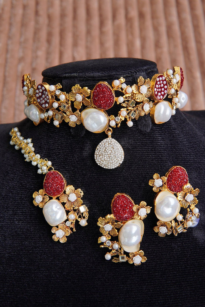 Mother Of Pearl Crush Handmade Choker - RS ZEVARS