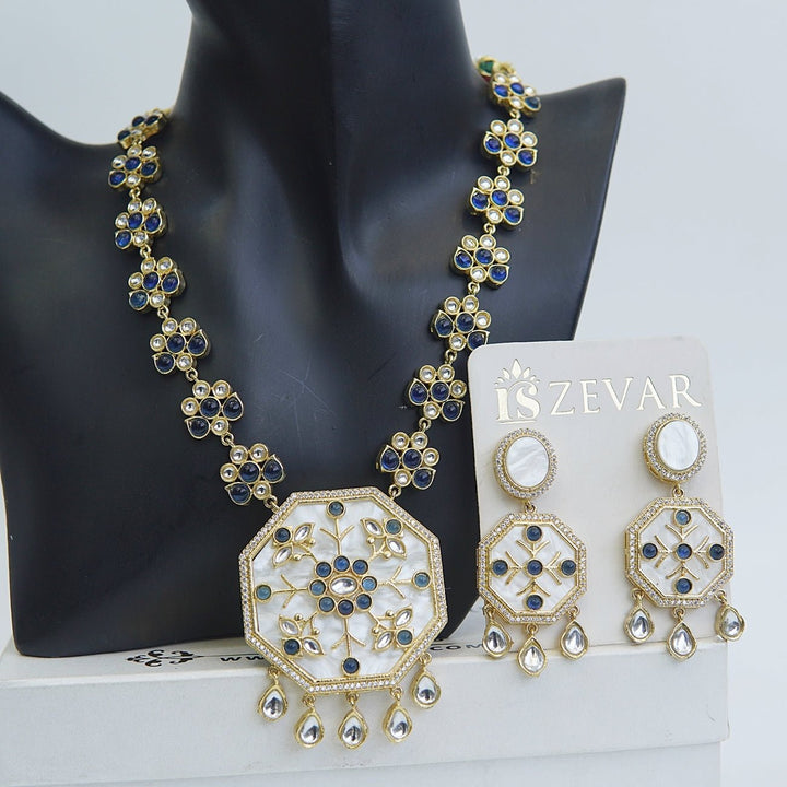 Mother of Pearl Jaipuri Kundan Set - RS ZEVARS