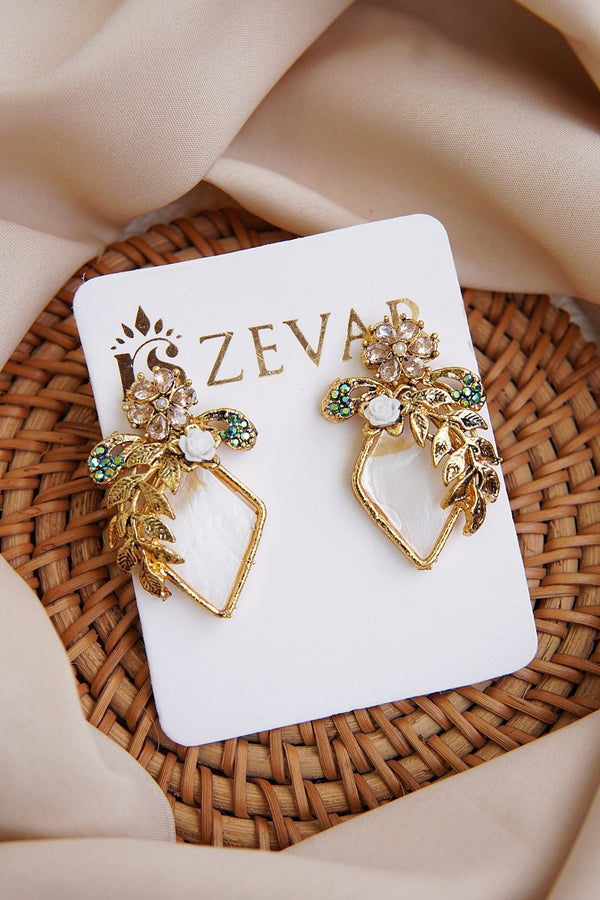 Mother Of Pearl Turkish Earrings - RS ZEVARS