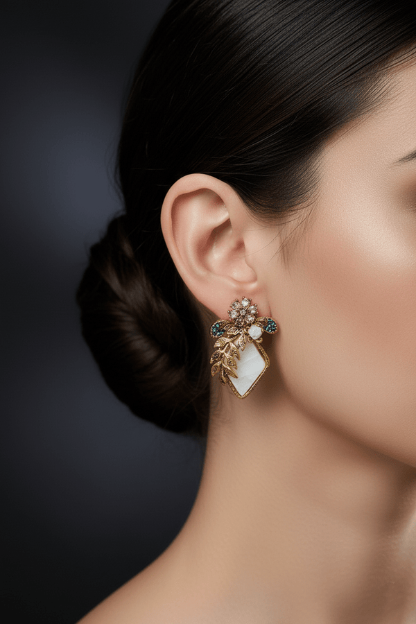 Mother Of Pearl Turkish Earrings - RS ZEVARS