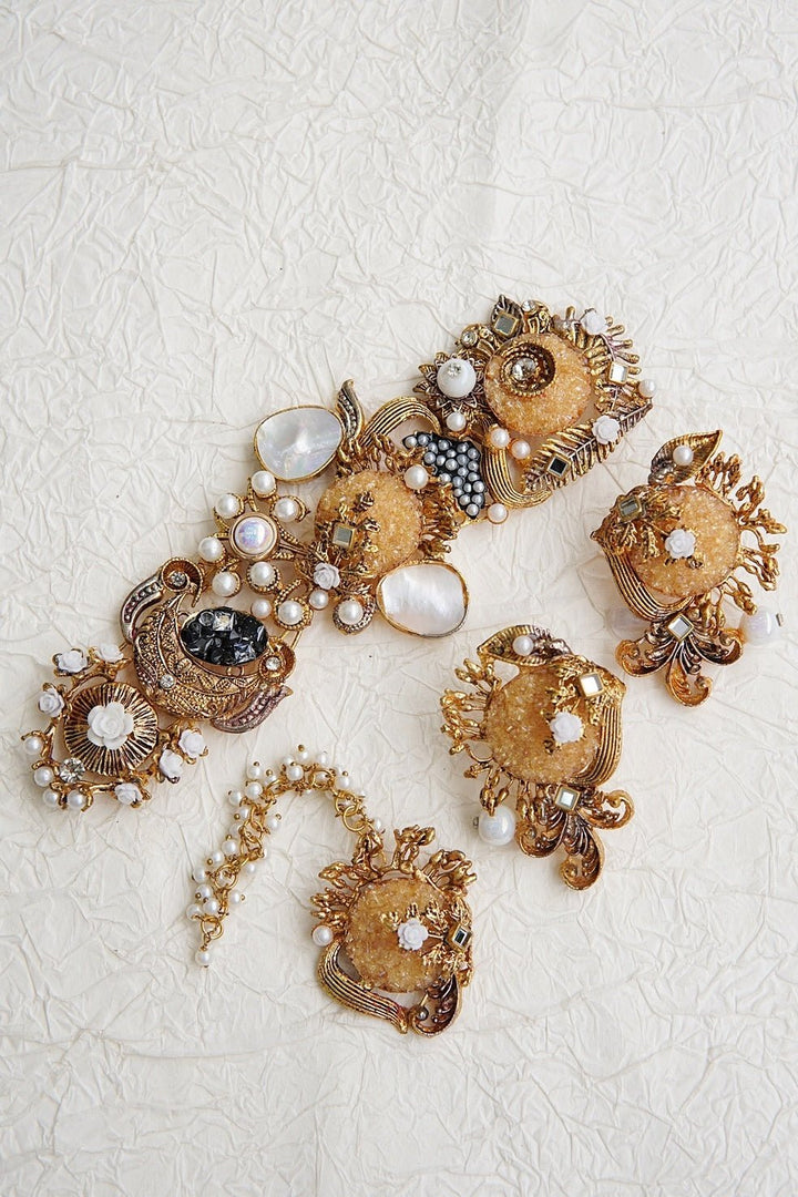 Mother Of Pearl Turkish Style Guluband Set - RS ZEVARS