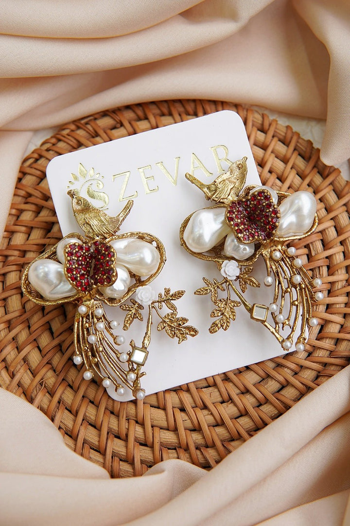 Mother Pearl Handcrafted Earrings - RS ZEVARS