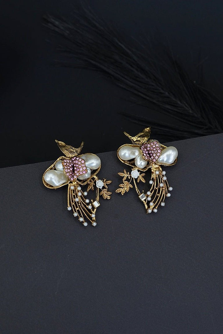 Mother Pearl Handcrafted Earrings - RS ZEVARS