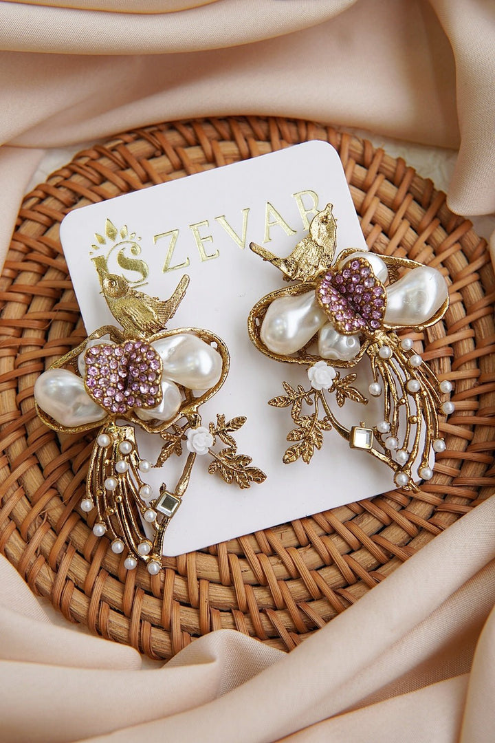 Mother Pearl Handcrafted Earrings - RS ZEVARS