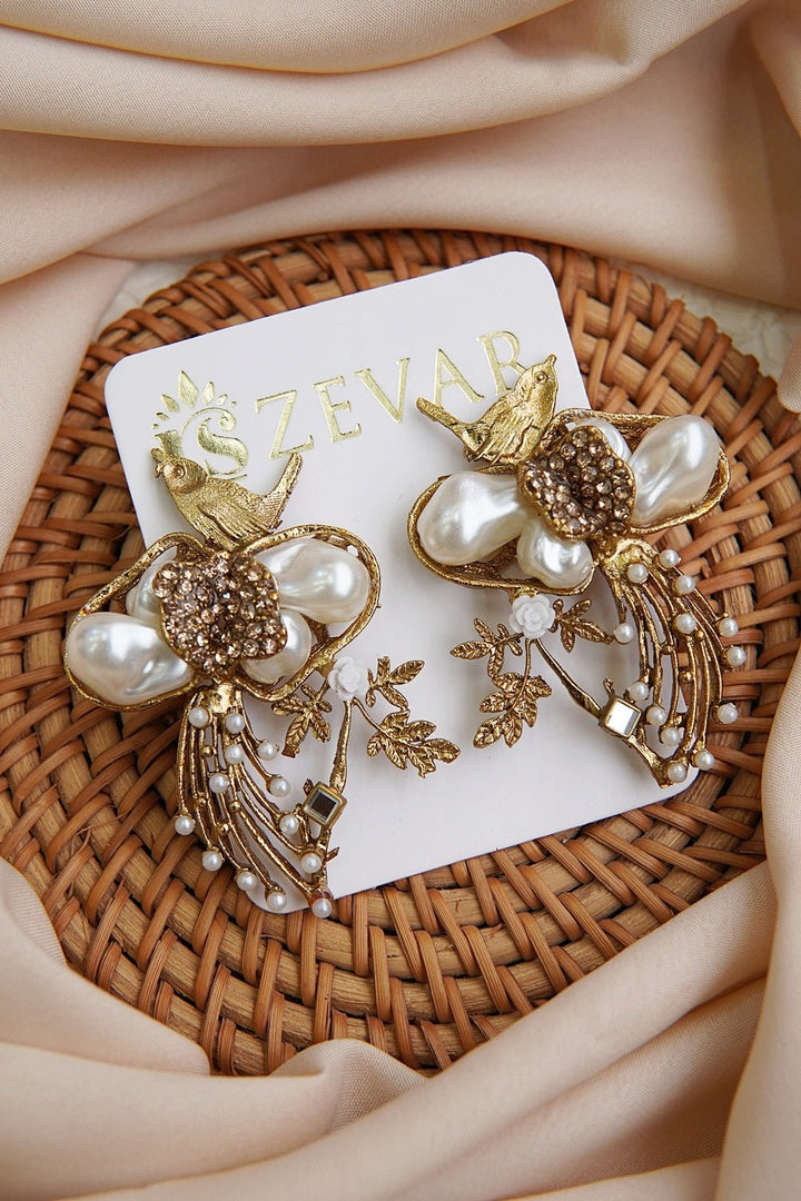 Mother Pearl Handcrafted Earrings - RS ZEVARS