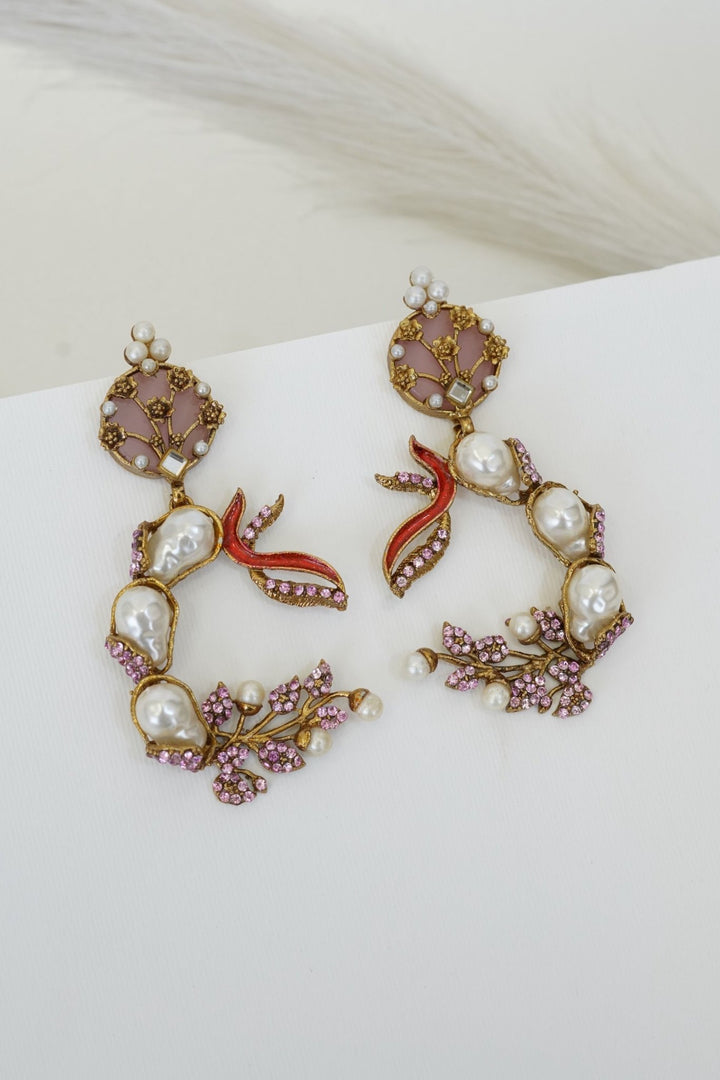 Mother Pearl Luxury Enchanted Vine Earrings - RS ZEVARS