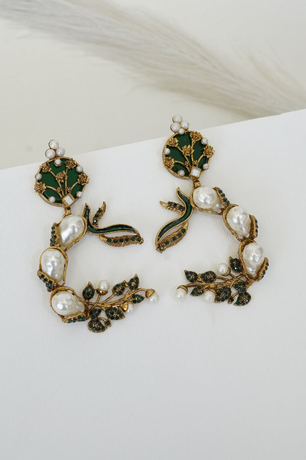 Mother Pearl Luxury Enchanted Vine Earrings - RS ZEVARS