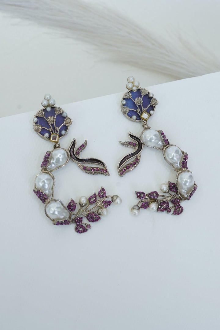 Mother Pearl Luxury Enchanted Vine Earrings - RS ZEVARS