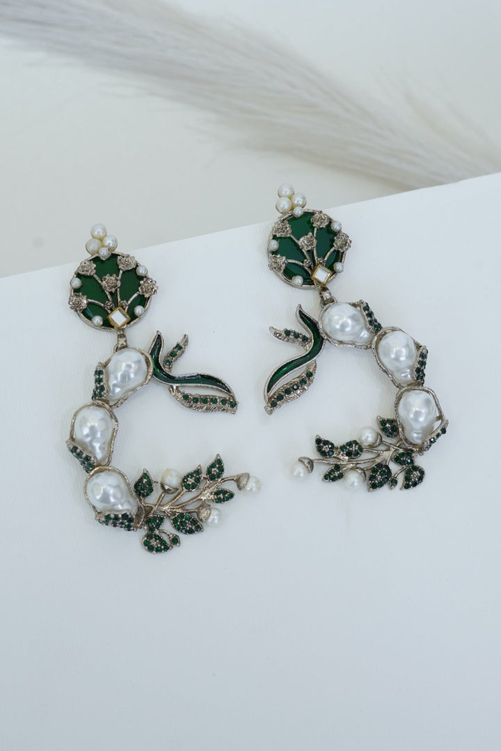 Mother Pearl Luxury Enchanted Vine Earrings - RS ZEVARS