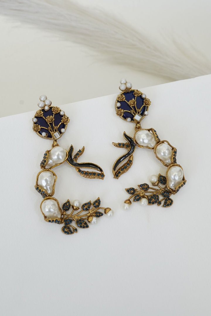 Mother Pearl Luxury Enchanted Vine Earrings - RS ZEVARS