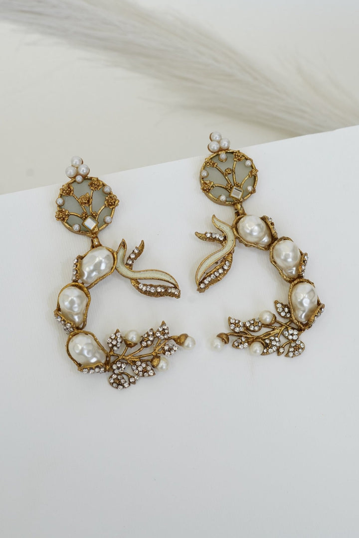 Mother Pearl Luxury Enchanted Vine Earrings - RS ZEVARS