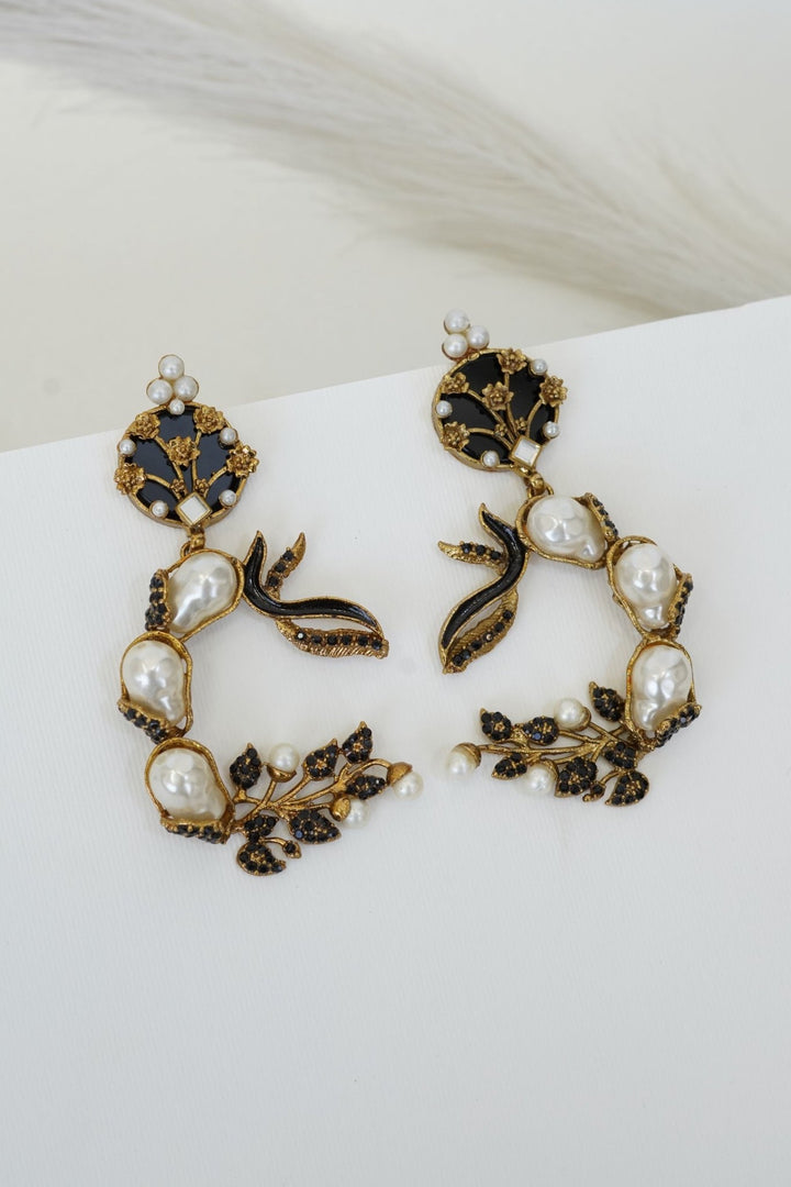 Mother Pearl Luxury Enchanted Vine Earrings - RS ZEVARS