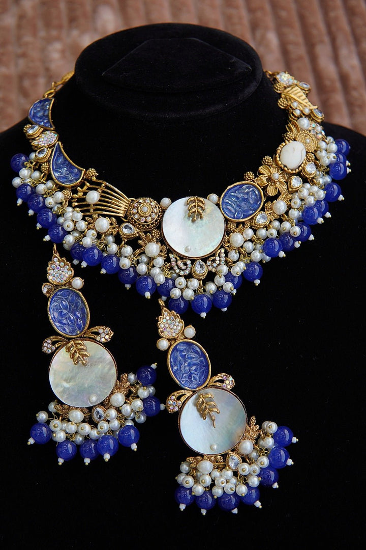 Mother Pearl & Turkish Necklace Set - RS ZEVARS