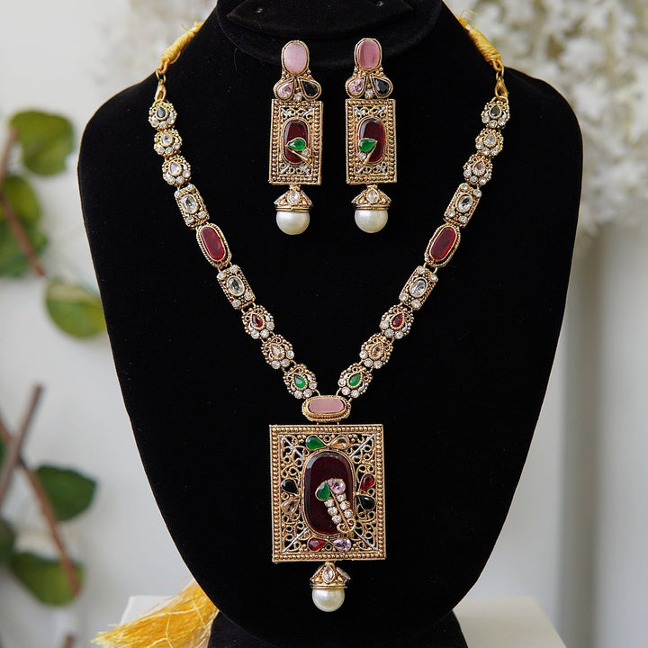 N2039 Turkish Stylish Necklace Set - RS ZEVARS