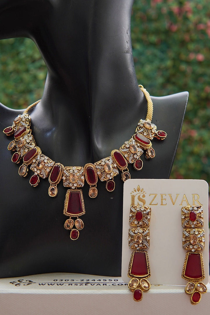 N2047 Egyptian Semi Precious Choker Set - RS ZEVARS