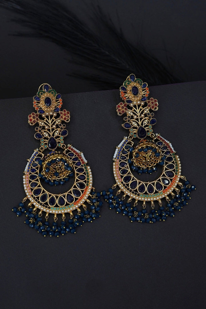 Navratan Antique Bali Earrings - RS ZEVARS